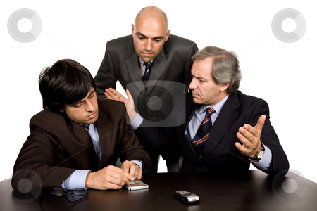 To use this stock image in your creative project, please select the size you need over to the right and click the "Add to Cart" button.
Your downloaded image will come with the Cutcaster watermark removed so don’t worry about the watermark you see on this page. Workers stock photo, Group of workers on a meeting, isolated on white by Rui Vale de Sousa