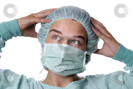 To use this stock image in your creative project, please select the size you need over to the right and click the "Add to Cart" button.
Your downloaded image will come with the Cutcaster watermark removed so don’t worry about the watermark you see on this page. Doctor stock photo, Attractive female doctor with hands in her head by Rui Vale de Sousa