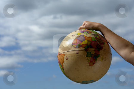 To use this stock image in your creative project, please select the size you need over to the right and click the "Add to Cart" button.
Your downloaded image will come with the Cutcaster watermark removed so don’t worry about the watermark you see on this page. Globe stock photo, World globe in woman hand and the sky by Rui Vale de Sousa