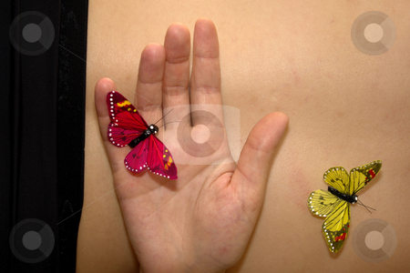 To use this stock image in your creative project, please select the size you need over to the right and click the "Add to Cart" button.
Your downloaded image will come with the Cutcaster watermark removed so don’t worry about the watermark you see on this page. Butterflys stock photo, Butterflys in woman body by Rui Vale de Sousa