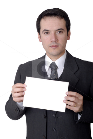 To use this stock image in your creative project, please select the size you need over to the right and click the "Add to Cart" button.
Your downloaded image will come with the Cutcaster watermark removed so don’t worry about the watermark you see on this page. Advertise stock photo, Young business man with an empty card by Rui Vale de Sousa