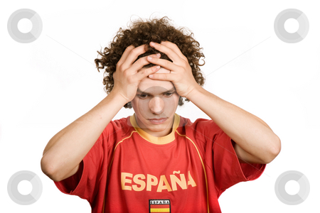 To use this stock image in your creative project, please select the size you need over to the right and click the "Add to Cart" button.
Your downloaded image will come with the Cutcaster watermark removed so don’t worry about the watermark you see on this page. Sadness stock photo, Spanish young man supporter, isolated on white by Rui Vale de Sousa