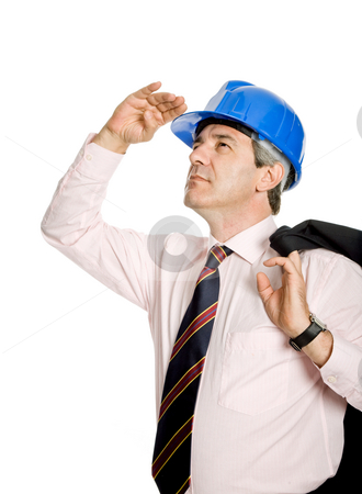 To use this stock image in your creative project, please select the size you need over to the right and click the "Add to Cart" button.
Your downloaded image will come with the Cutcaster watermark removed so don’t worry about the watermark you see on this page. Engineer stock photo, An engineer with blue hat, isolated on white by Rui Vale de Sousa