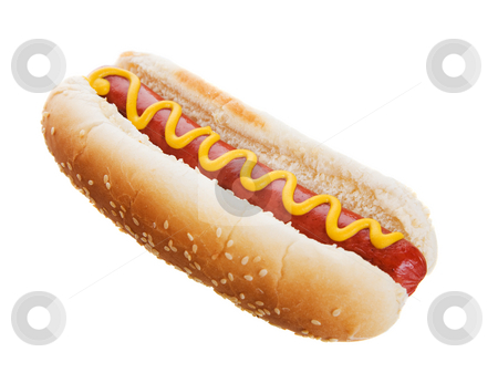 To use this stock image in your creative project, please select the size you need over to the right and click the "Add to Cart" button.
Your downloaded image will come with the Cutcaster watermark removed so don’t worry about the watermark you see on this page. Hot dog stock photo, American hot dog on a white background by Steve Mcsweeny