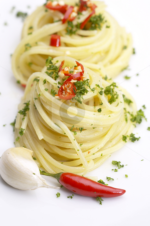 To use this stock image in your creative project, please select the size you need over to the right and click the "Add to Cart" button.
Your downloaded image will come with the Cutcaster watermark removed so don’t worry about the watermark you see on this page. Pasta garlic extra virgin olive oil and red chili pepper stock photo, Pasta garlic olive oil and red chili pepper closeup on a white dish by Francesco Perre