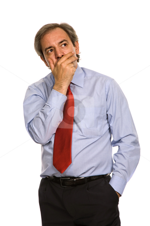 To use this stock image in your creative project, please select the size you need over to the right and click the "Add to Cart" button.
Your downloaded image will come with the Cutcaster watermark removed so don’t worry about the watermark you see on this page. Pensive stock photo, Mature business man portrait in white background by Rui Vale de Sousa