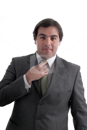 To use this stock image in your creative project, please select the size you need over to the right and click the "Add to Cart" button.
Your downloaded image will come with the Cutcaster watermark removed so don’t worry about the watermark you see on this page. Adjusting stock photo, Business man Adjusting His Tie isolated on white by Rui Vale de Sousa