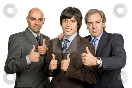 To use this stock image in your creative project, please select the size you need over to the right and click the "Add to Cart" button.
Your downloaded image will come with the Cutcaster watermark removed so don’t worry about the watermark you see on this page. Team stock photo, Three young business men isolated on white by Rui Vale de Sousa