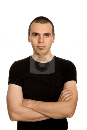 To use this stock image in your creative project, please select the size you need over to the right and click the "Add to Cart" button.
Your downloaded image will come with the Cutcaster watermark removed so don’t worry about the watermark you see on this page. Pose stock photo, Young casual man portrait, isolated on white by Rui Vale de Sousa