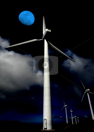 To use this stock image in your creative project, please select the size you need over to the right and click the "Add to Cart" button.
Your downloaded image will come with the Cutcaster watermark removed so don’t worry about the watermark you see on this page. Alternative stock photo, Giant energy wind turbines and the moon by Rui Vale de Sousa