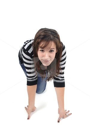 To use this stock image in your creative project, please select the size you need over to the right and click the "Add to Cart" button.
Your downloaded image will come with the Cutcaster watermark removed so don’t worry about the watermark you see on this page. Woman moving like a cat stock photo, Young woman playing cat in a white floor by Rui Vale de Sousa
