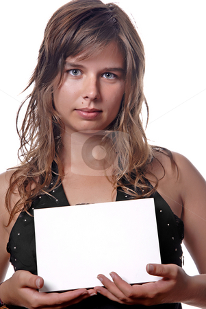 To use this stock image in your creative project, please select the size you need over to the right and click the "Add to Cart" button.
Your downloaded image will come with the Cutcaster watermark removed so don’t worry about the watermark you see on this page. Advertisement stock photo, Young girl holding a card, close up by Rui Vale de Sousa