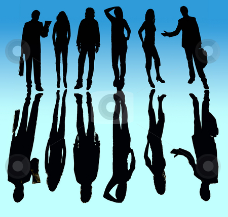 To use this stock image in your creative project, please select the size you need over to the right and click the "Add to Cart" button.
Your downloaded image will come with the Cutcaster watermark removed so don’t worry about the watermark you see on this page. People stock photo, Young business team in silouette, isolated on white by Rui Vale de Sousa