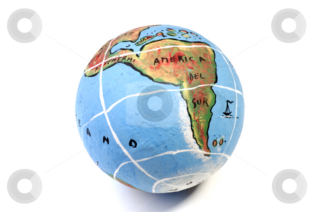 To use this stock image in your creative project, please select the size you need over to the right and click the "Add to Cart" button.
Your downloaded image will come with the Cutcaster watermark removed so don’t worry about the watermark you see on this page. Globe stock photo, Closeup of a globe showing south america isolated on white by Rui Vale de Sousa