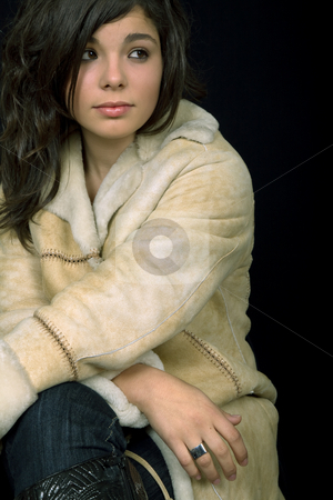 To use this stock image in your creative project, please select the size you need over to the right and click the "Add to Cart" button.
Your downloaded image will come with the Cutcaster watermark removed so don’t worry about the watermark you see on this page. Woman stock photo, Young beautiful brunette portrait against black background by Rui Vale de Sousa