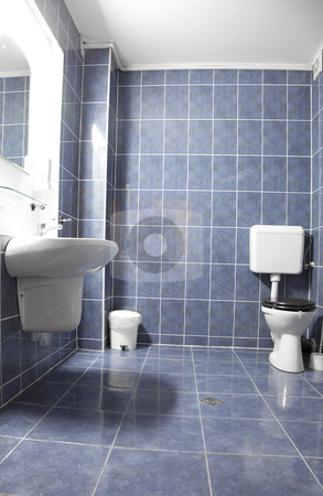 To use this stock image in your creative project, please select the size you need over to the right and click the "Add to Cart" button.
Your downloaded image will come with the Cutcaster watermark removed so don’t worry about the watermark you see on this page. Hotel bathroom stock photo, Hotel elegant bathroom empty with blue color by Adrian Costea