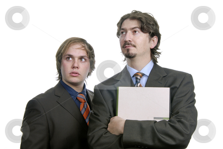 To use this stock image in your creative project, please select the size you need over to the right and click the "Add to Cart" button.
Your downloaded image will come with the Cutcaster watermark removed so don’t worry about the watermark you see on this page. Workers stock photo, Two young business men portrait isolated on white by Rui Vale de Sousa