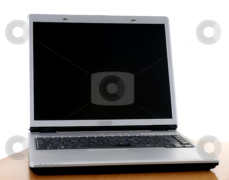To use this stock image in your creative project, please select the size you need over to the right and click the "Add to Cart" button.
Your downloaded image will come with the Cutcaster watermark removed so don’t worry about the watermark you see on this page. Computer stock photo, Laptop computer in a desk against white background by Rui Vale de Sousa
