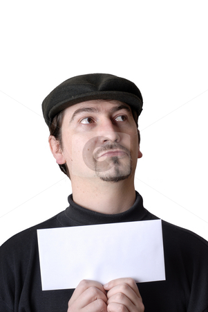 To use this stock image in your creative project, please select the size you need over to the right and click the "Add to Cart" button.
Your downloaded image will come with the Cutcaster watermark removed so don’t worry about the watermark you see on this page. Add stock photo, Young man with an empty card isolated on white by Rui Vale de Sousa