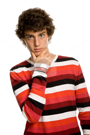 To use this stock image in your creative project, please select the size you need over to the right and click the "Add to Cart" button.
Your downloaded image will come with the Cutcaster watermark removed so don’t worry about the watermark you see on this page. Teen stock photo, Casual young man portrait, isolated on white by Rui Vale de Sousa