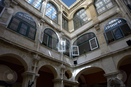 To use this stock image in your creative project, please select the size you need over to the right and click the "Add to Cart" button.
Your downloaded image will come with the Cutcaster watermark removed so don’t worry about the watermark you see on this page. Ancient stock photo, Ancient architecture interior within a palace of Malta by Rui Vale de Sousa