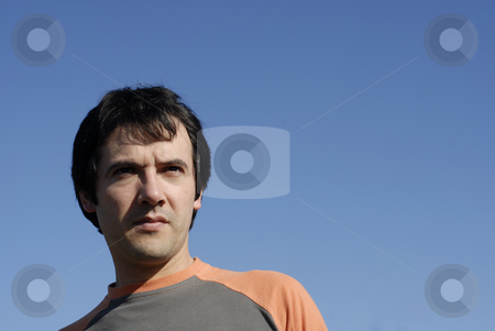To use this stock image in your creative project, please select the size you need over to the right and click the "Add to Cart" button.
Your downloaded image will come with the Cutcaster watermark removed so don’t worry about the watermark you see on this page. Casual stock photo, Casual man portrait with the sky as background by Rui Vale de Sousa