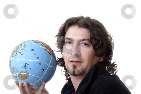 To use this stock image in your creative project, please select the size you need over to the right and click the "Add to Cart" button.
Your downloaded image will come with the Cutcaster watermark removed so don’t worry about the watermark you see on this page. Hold stock photo, Young man holding the world in his hand by Rui Vale de Sousa