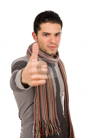 To use this stock image in your creative project, please select the size you need over to the right and click the "Add to Cart" button.
Your downloaded image will come with the Cutcaster watermark removed so don’t worry about the watermark you see on this page. Thumb up stock photo, Young casual man portrait in a white background by Rui Vale de Sousa