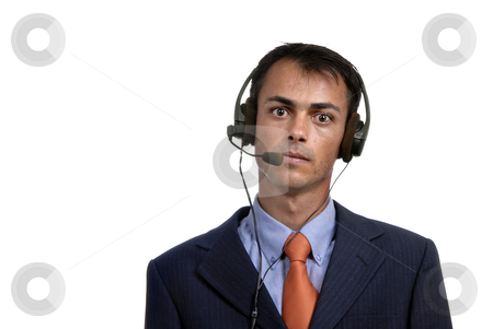 To use this stock image in your creative project, please select the size you need over to the right and click the "Add to Cart" button.
Your downloaded image will come with the Cutcaster watermark removed so don’t worry about the watermark you see on this page. Call center stock photo, Young call center man talking by the phone by Rui Vale de Sousa