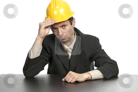 To use this stock image in your creative project, please select the size you need over to the right and click the "Add to Cart" button.
Your downloaded image will come with the Cutcaster watermark removed so don’t worry about the watermark you see on this page. Engineer stock photo, An engineer yellow hat, isolated on white by Rui Vale de Sousa
