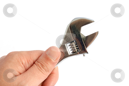 To use this stock image in your creative project, please select the size you need over to the right and click the "Add to Cart" button.
Your downloaded image will come with the Cutcaster watermark removed so don’t worry about the watermark you see on this page. Spanner stock photo, Holding an adjustable spanner in a white background by Rui Vale de Sousa