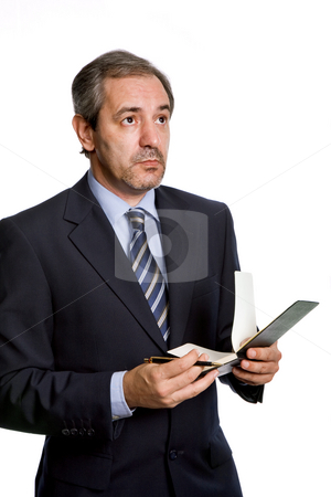 To use this stock image in your creative project, please select the size you need over to the right and click the "Add to Cart" button.
Your downloaded image will come with the Cutcaster watermark removed so don’t worry about the watermark you see on this page. Pensive stock photo, Pensive mature business man, isolated on white by Rui Vale de Sousa
