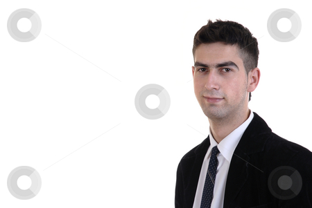To use this stock image in your creative project, please select the size you need over to the right and click the "Add to Cart" button.
Your downloaded image will come with the Cutcaster watermark removed so don’t worry about the watermark you see on this page. Man stock photo, Young business man portrait in white background by Rui Vale de Sousa