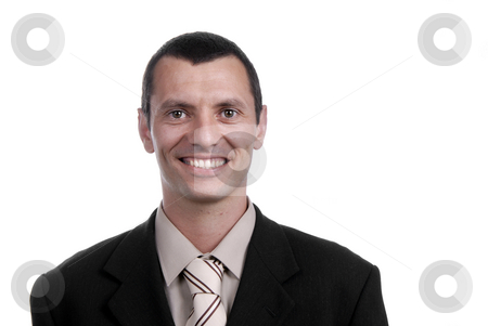 To use this stock image in your creative project, please select the size you need over to the right and click the "Add to Cart" button.
Your downloaded image will come with the Cutcaster watermark removed so don’t worry about the watermark you see on this page. Young stock photo, Young business man portrait on white background by Rui Vale de Sousa