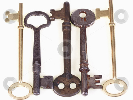 To use this stock image in your creative project, please select the size you need over to the right and click the "Add to Cart" button.
Your downloaded image will come with the Cutcaster watermark removed so don’t worry about the watermark you see on this page. Old Keys stock photo, A group of old metal skeleton keys, isolated on a white background. by Robert Gebbie