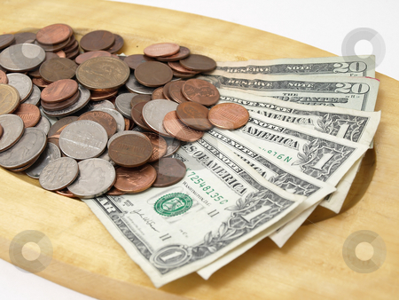 To use this stock image in your creative project, please select the size you need over to the right and click the "Add to Cart" button.
Your downloaded image will come with the Cutcaster watermark removed so don’t worry about the watermark you see on this page. Money Tray stock photo, A wooden tray with US currency and coins. Studio isolated over a white background. by Robert Gebbie