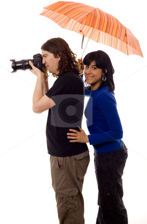 To use this stock image in your creative project, please select the size you need over to the right and click the "Add to Cart" button.
Your downloaded image will come with the Cutcaster watermark removed so don’t worry about the watermark you see on this page. Tourist couple stock photo, Tourist couple and umbrella white isolate by Marc Torrell