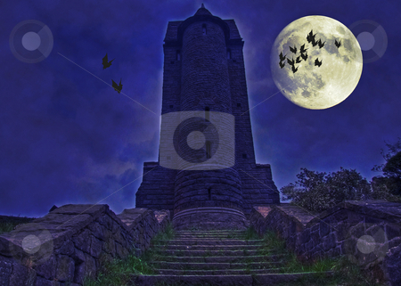 To use this stock image in your creative project, please select the size you need over to the right and click the "Add to Cart" button.
Your downloaded image will come with the Cutcaster watermark removed so don’t worry about the watermark you see on this page. Halloween spooky tower stock photo, A dark spooky tower bathed in moonshine with bats flying round halloween concept wallpaper background by Stephen Mcnally