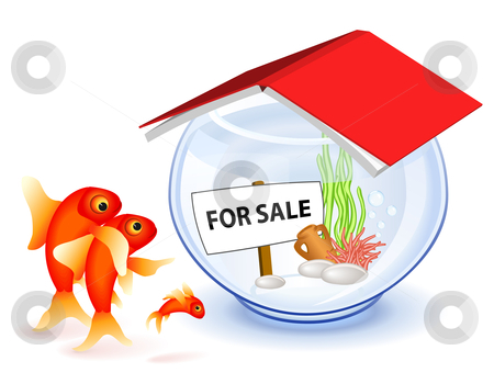 To use this stock image in your creative project, please select the size you need over to the right and click the "Add to Cart" button.
Your downloaded image will come with the Cutcaster watermark removed so don’t worry about the watermark you see on this page. Goldfish new house stock vector clipart, Goldfish family in front of the new house by Laurent Renault