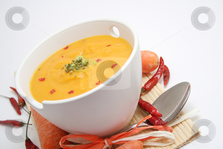 To use this stock image in your creative project, please select the size you need over to the right and click the "Add to Cart" button.
Your downloaded image will come with the Cutcaster watermark removed so don’t worry about the watermark you see on this page. Fresh soup stock photo, Fresh soup of carrots by Yvonne Bogdanski