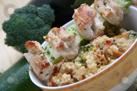To use this stock image in your creative project, please select the size you need over to the right and click the "Add to Cart" button.
Your downloaded image will come with the Cutcaster watermark removed so don’t worry about the watermark you see on this page. Meat and couscous stock photo, Meat and couscous by Yvonne Bogdanski