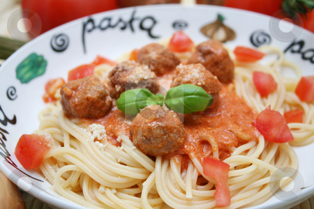 To use this stock image in your creative project, please select the size you need over to the right and click the "Add to Cart" button.
Your downloaded image will come with the Cutcaster watermark removed so don’t worry about the watermark you see on this page. Fresh pasta stock photo, Pasta and meatballs by Yvonne Bogdanski