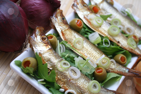 To use this stock image in your creative project, please select the size you need over to the right and click the "Add to Cart" button.
Your downloaded image will come with the Cutcaster watermark removed so don’t worry about the watermark you see on this page. Fish and salad stock photo, Fish and salad by Yvonne Bogdanski