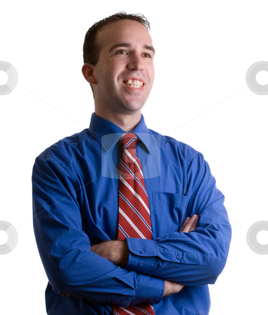 To use this stock image in your creative project, please select the size you need over to the right and click the "Add to Cart" button.
Your downloaded image will come with the Cutcaster watermark removed so don’t worry about the watermark you see on this page. Business Portrait stock photo, Closeup view of a young businessman standing with his arms crossed with a shadow along the right side of his body and face by Richard Nelson