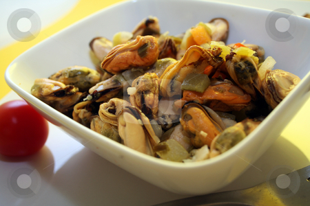 To use this stock image in your creative project, please select the size you need over to the right and click the "Add to Cart" button.
Your downloaded image will come with the Cutcaster watermark removed so don’t worry about the watermark you see on this page. Salad of mussels stock photo, Salad of mussels by Yvonne Bogdanski