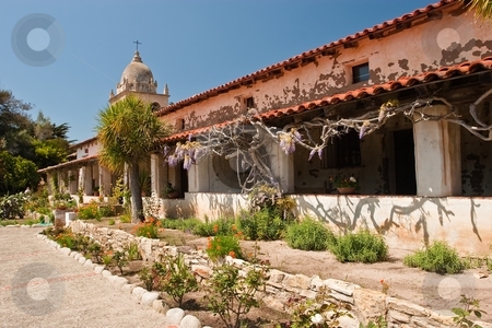 To use this stock image in your creative project, please select the size you need over to the right and click the "Add to Cart" button.
Your downloaded image will come with the Cutcaster watermark removed so don’t worry about the watermark you see on this page. Mission San Carlos Borromeo de Carmelo stock photo, Mission San Carlos Borromeo de Carmelo, also known as the Carmel Mission, is a historic Roman Catholic mission church in Carmel-by-the-Sea, California. It was the headquarters of the padre presidente, Father Fermin Francisco de Lasuen. by Mariusz Jurgielewicz