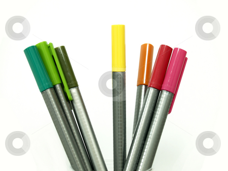 To use this stock image in your creative project, please select the size you need over to the right and click the "Add to Cart" button.
Your downloaded image will come with the Cutcaster watermark removed so don’t worry about the watermark you see on this page. Pens stock photo, Seven standing pens in different colors by Jose .