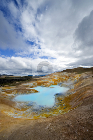 To use this stock image in your creative project, please select the size you need over to the right and click the "Add to Cart" button.
Your downloaded image will come with the Cutcaster watermark removed so don’t worry about the watermark you see on this page. Caldera Lake stock photo, A turquoise lake in a caldera of the Krafla volcanic system, with the lava fields and geothermal activity and its mudpools in the Myvatn region, Iceland by Corepics VOF