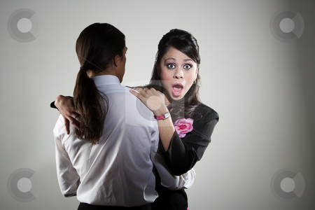 To use this stock image in your creative project, please select the size you need over to the right and click the "Add to Cart" button.
Your downloaded image will come with the Cutcaster watermark removed so don’t worry about the watermark you see on this page. Mixed race professional man embracing Hispanic woman stock photo, Handsome mixed race man embracing pretty Hispanic coworker by Scott Griessel