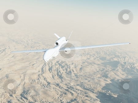 To use this stock image in your creative project, please select the size you need over to the right and click the "Add to Cart" button.
Your downloaded image will come with the Cutcaster watermark removed so don’t worry about the watermark you see on this page. RQ-4A Global Hawk in Flight stock photo, A computer-generated Global Hawk unmanned aerial vehicle flies on a surveillance mission. by Allan Tooley
